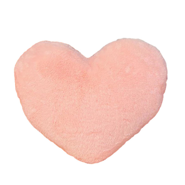 Plush Pute Adorable Hjerteformet Pute Myk Komfortabel Fluffy Pyntepute for Hjem Soverom Dekorasjon (FMY) Pink