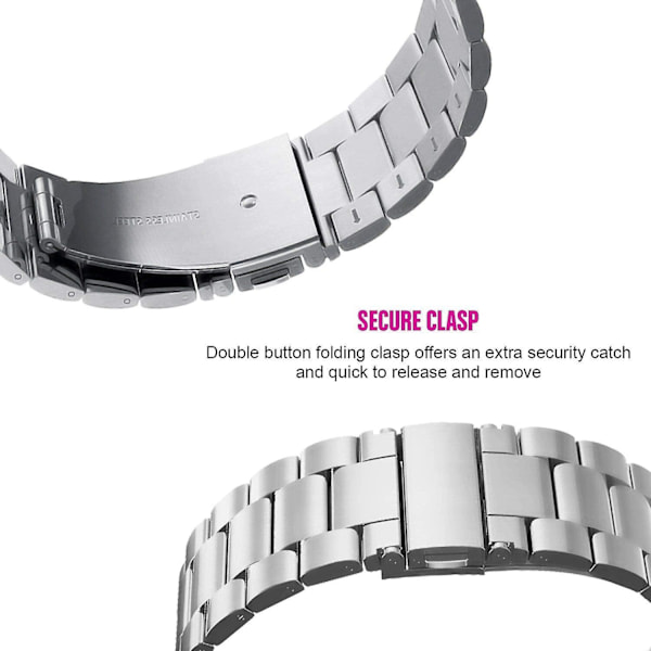 Remi Watch 2/Watch 2 Lite klokkearmbånd med 3-ledd solid metallreim - erstatning (FMY) Silver Xiaomi Redmi Watch 2