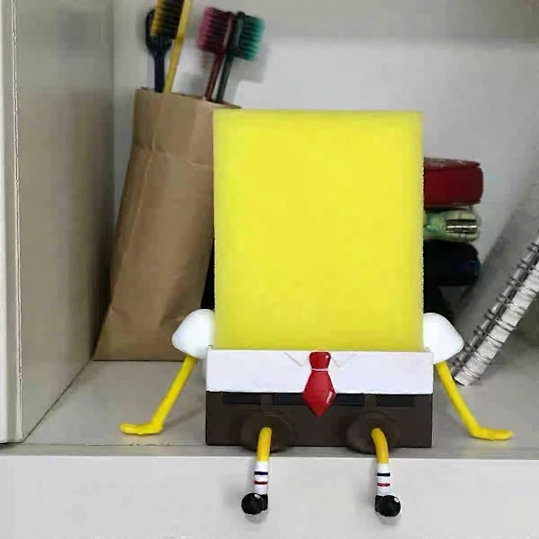 Söt Cartoon Svampställ med Svamp, Köksvampställ för Spongebob, Köksrengöringssvampar  (FMY)