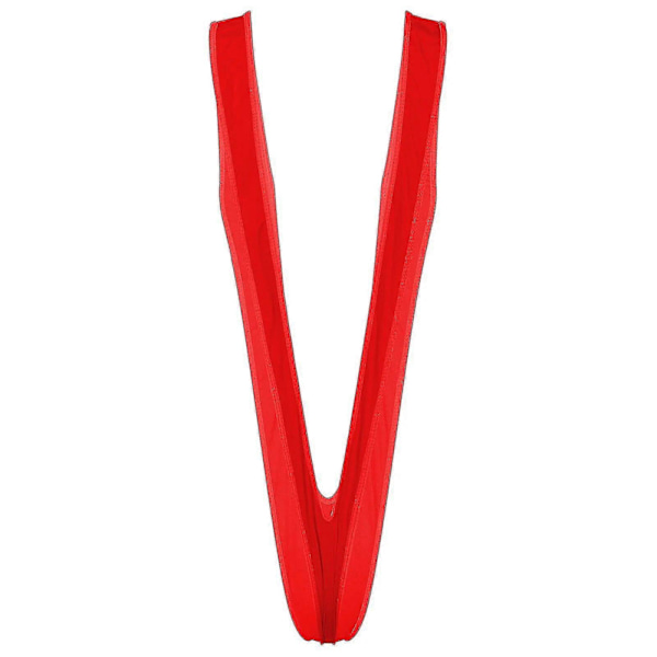 Monokini Baddräkt i Ett Stycke för Män, Enfärgad Djup V-ringad Bodysuit Mankini Badkläder Strandkläder (FMY) One Size Red