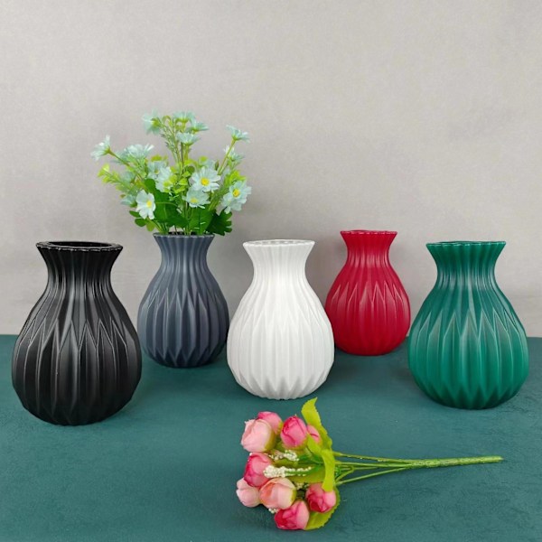 Blomstervase Elegant Blomsteroppsatser Vase Fint Håndverk Kreativ Blomsterpotte for Hjemmedekorasjon (FMY) Red