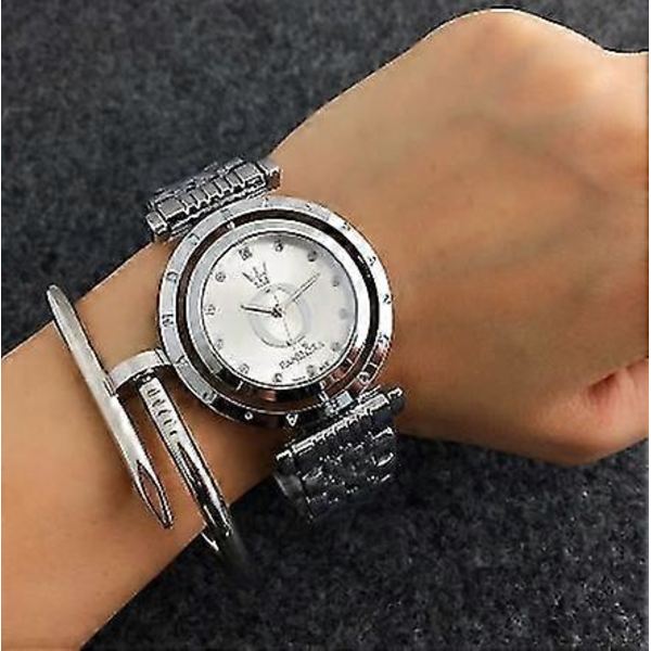 Kvinners Rotatable Casual Klokker Kvinner Rotatable Casual Klokker Dame (FMY) silver