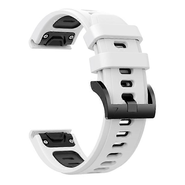 Til Garmin Fenix 6 Pro GPS 22mm To-Farvet Sports Silikon Urrem (FMY) White-Black
