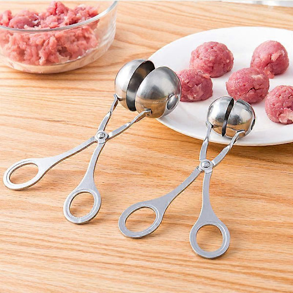 Kjøttballformer, Rustfritt Stål Ikke-Klebbende Kjøttballmaker, Tenger, Cake Pop Kjøttballmaker Is Tenger, Cookie Dough Scoop for Kjøkken. (1.38\" og  (FMY)