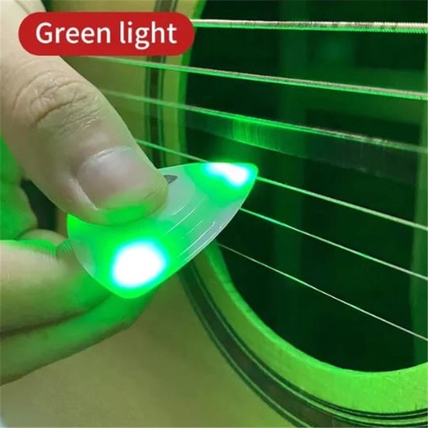 Gitarplekter - Den perfekte gaven til gitarister - LED-lysende padler (FMY) Green