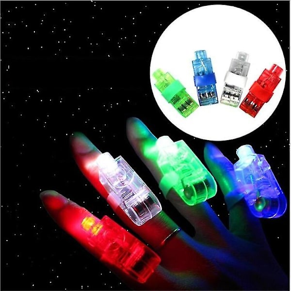 LED Fingerlys LED Fingerlys Party Lys Finger Ring Glow Ring Finger Lommelygte Legetøj Party Tilbehør 24stk-tilfældig Farve (FMY)