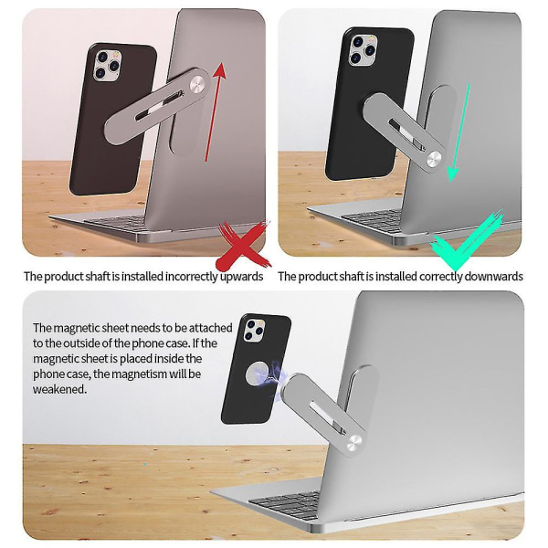 Foldbar Telefonstativ Bærbar Holder For Laptop Justerbar Aluminium Lommeholder (FMY)