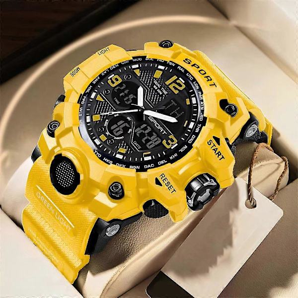 Mænds Vandafvisende Ur Sport Militær Analog Kvarts Digitalt Armbåndsur (FMY) yellow
