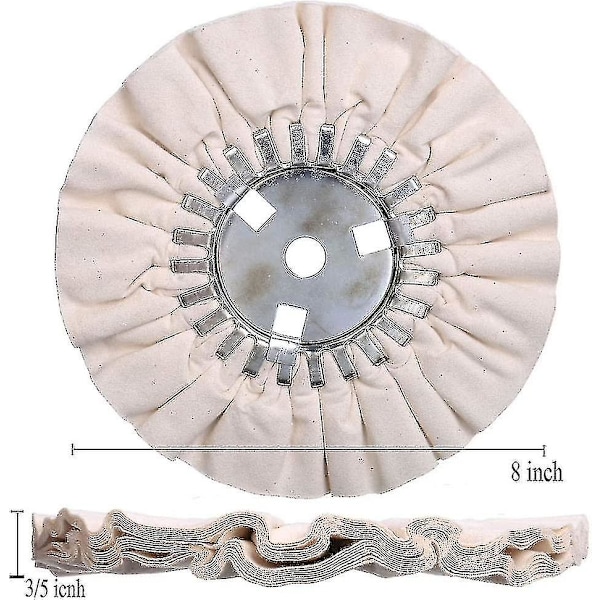 Airway Poleringshjulsett 4-delt sett (1 stk hvit & 1 stk oransje & 1 stk blå & 1 stk gul) 8\" i diameter 5/8\" i arborhull 12 lag for A (FMY)