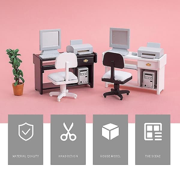 1/12 Computerbord med Printer Møbler Rate B  (FMY)