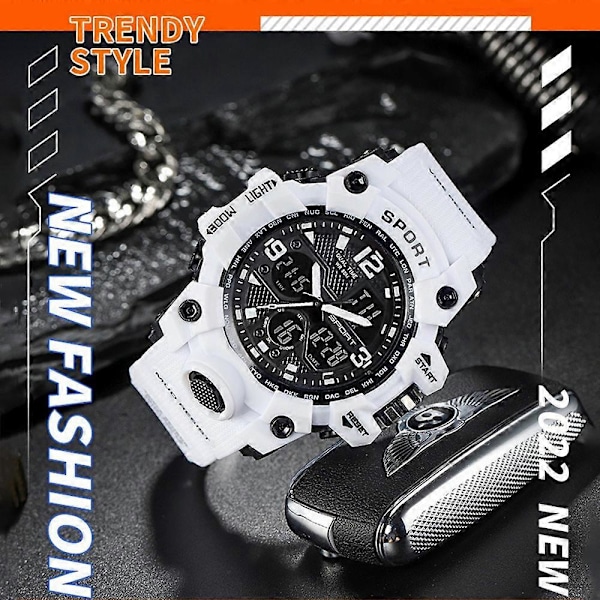 Mænds Vandafvisende Ur Sport Militær Analog Kvarts Digitalt Armbåndsur (FMY) red