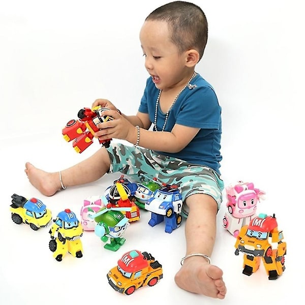 Robocar Poli -toimintahahmo, muuntautuva poliisiauto, robotti, opettavainen lasten lelu - ZHENV  (FMY) Orange