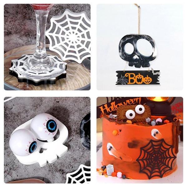 Halloween Silikonbakke Epoxy Harpiks Støbningsform Glas Tekande Måtte Bakke Form Smykkefremstilling Form Til Hjemmedekorationer (FMY)