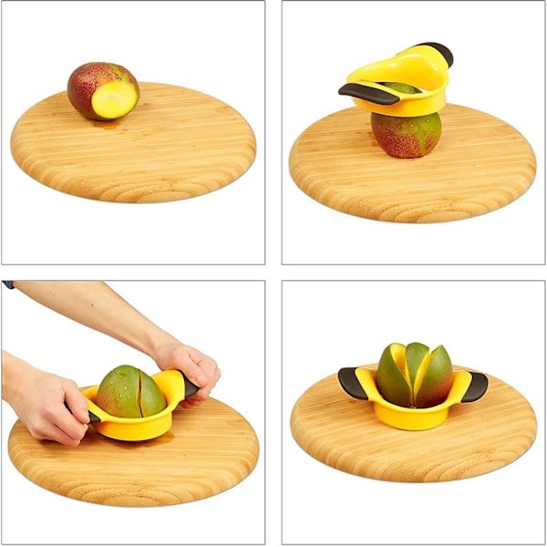 Mango-skärare, Dela & Kärna Mangos, Halksäkra Handtag, Rostfritt Stål Blad (FMY)