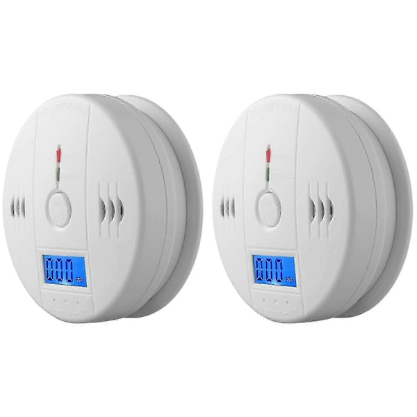 Kombinerat rök- och kolmonoxidlarm med LCD-display, batteridriven detektor (FMY) 2pcs