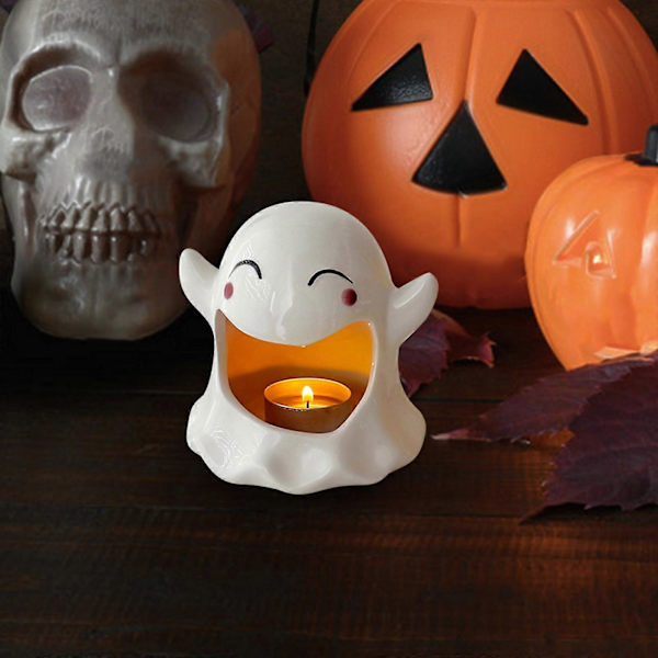 Halloween-dekorasjoner Utendørs Halloween-dekorasjon Søt spøkelseslysestake Spøkelsesgresskarlykt Ornament Barnehage Bar Scene D  (FMY)