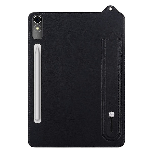 Til Lenovo Tab P12 Etui Håndrem Støttefod Læder Tablet Cover - Grå (FMY) Multicolor Black