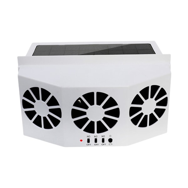 3 Ilma-aukkoa Aurinkovoimalla Toimivat Auton Ikkunan Tuulettimet Kestävä Ajoneuvon Jäähdytystuulin Auton Autoille (FMY) White Battery Solar