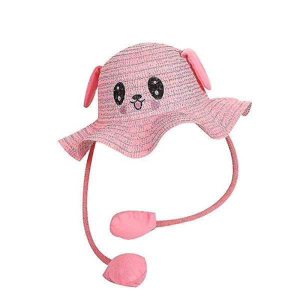 Barnens Sommarhatt med Kaninöron som Rör sig (FMY) dark pink