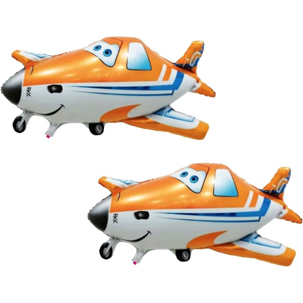 2 stk Orange flyvemaskine folie Mylar balloner Fly fødselsdagsfest dekorationer til drenge baby shower festartikler (FMY)