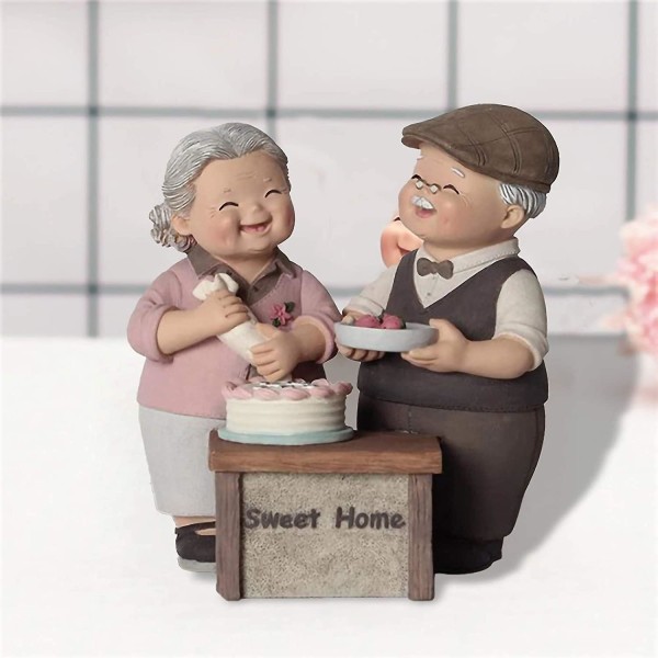 Kärlek morföräldrar Harts Bröllopsdagspresent Äldre parfigurer Trädgårdsinredning Ålderdom Heminredning Sovrumsinredning