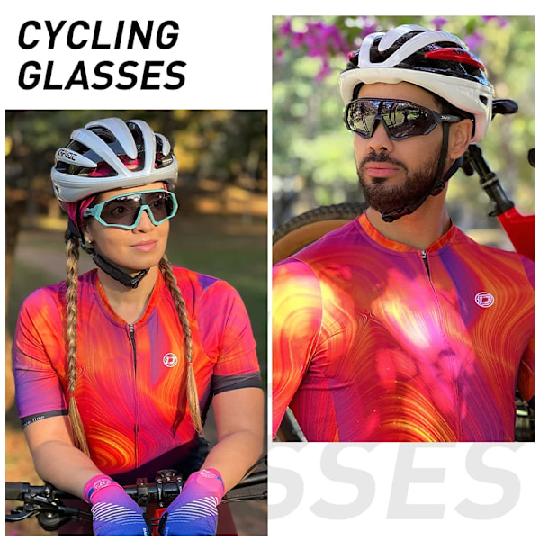Herr Dam Utomhus Sport Cykelglasögon MTB Körning Cykel Solglasögon UV400 Löparglasögon Landsvägscykel Glasögon(FMY) Gold