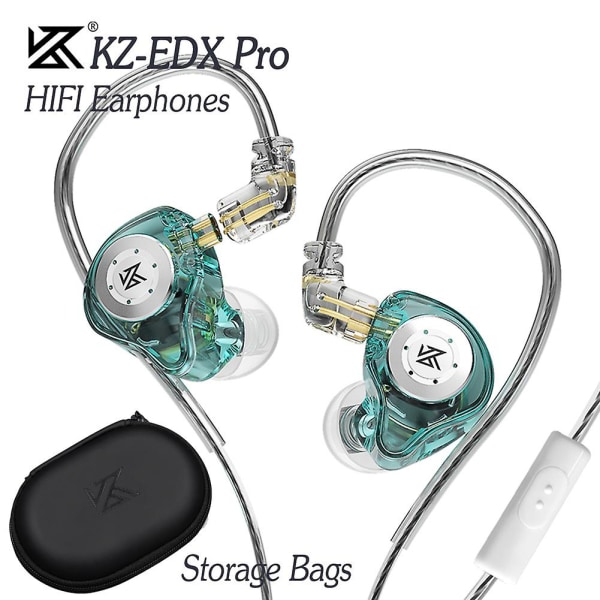 Edx Pro Hifi Bass-øretelefoner Magnetisk dynamisk enhed Sportløb 3,5 mm In Ear Monitor Stereo Støjreduktion Med opbevaringspose  (FMY) black no mic