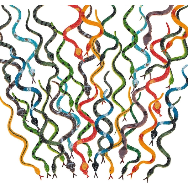 36 stykker plastslanger, 4,5 tommers realistiske slanger Multicolor Fake Snake Small (FMY)