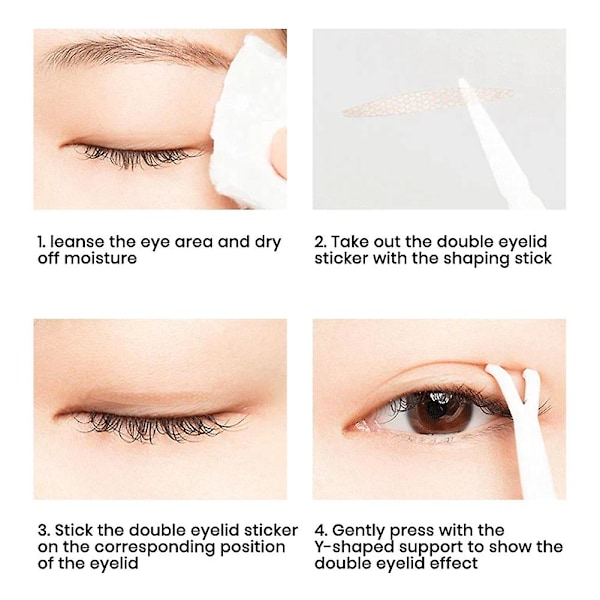 Naturlig Osynlig Dubbel Ögonlockstejp Vattentät Universell Ögonlappsplåster för Festmakeup (FMY) M 90pcs