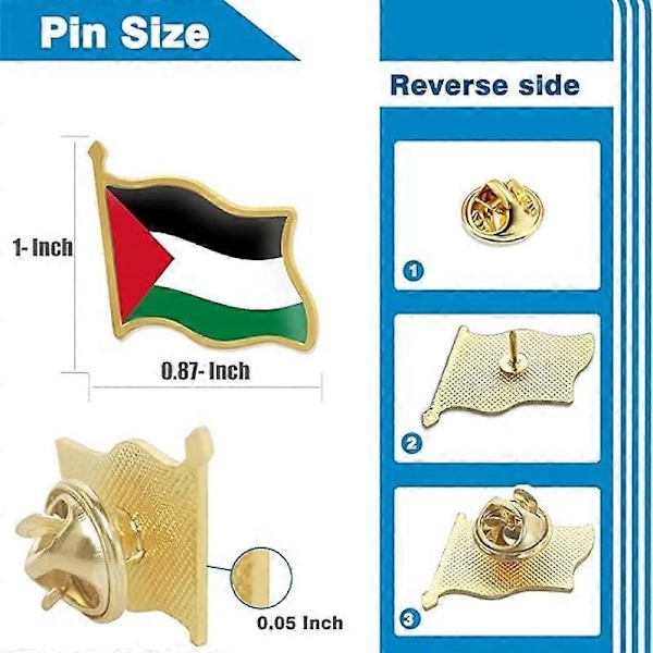 3x Palestinsk Flagga Nål Slagstift Palestinska Flaggor Broschnålar Märken Palestinska Nationaldagsdekorationer för Väska Kläder (FMY)