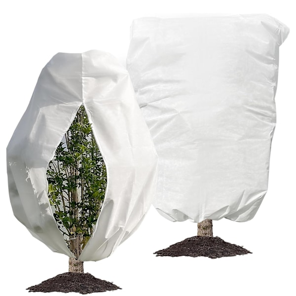200CM x 240CM Suuri Kasvinsuojus Vetoketjulla Kiristysnarulla Paksu Talvipuun Suoja Jäätymissuoja Pakkaskangas Ulkokasveille la  (DPD)  (FMY) Beige