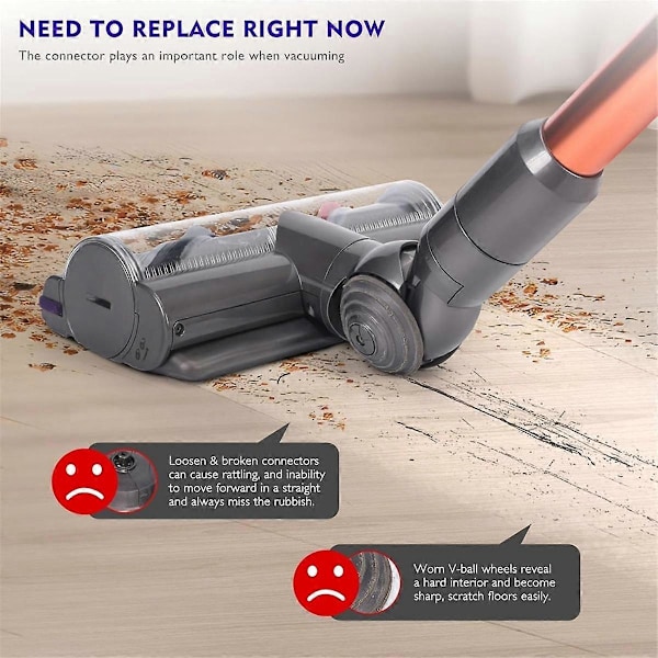 Til V10 V11 V15 Støvsuger Tilbehør 100W Direct Drive Sugeforbindelse Adapter+V-Ball Hjul (FMY) Gray