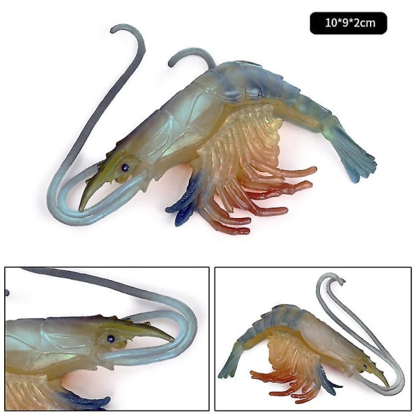 Høysimulering Reker Blekksprut Hav Dyremodell Figur Borddekor Barneleke (FMY) Green Shrimp