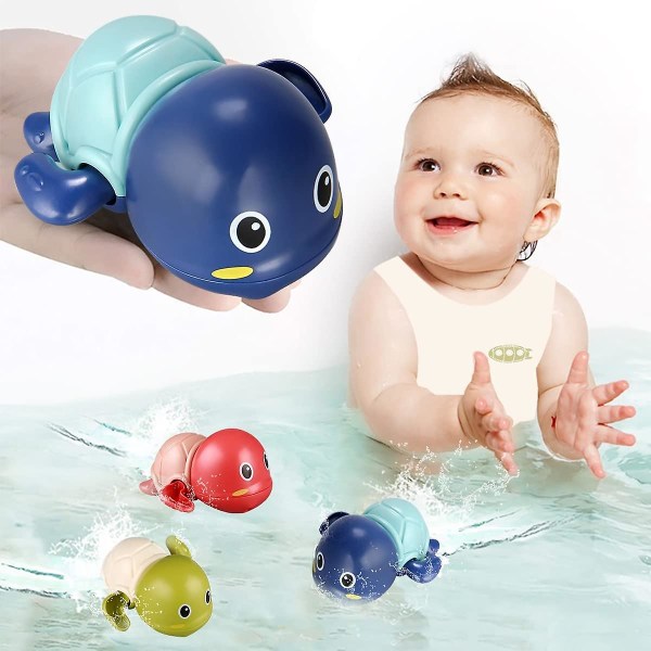 Kylpylelut, 3 kpl söpöjä uimakilpikonnakylpyleluja 1–3-vuotiaille taaperoille, kelluvia leluja 1-vuotiaille tytöille, vastasyntyneen baby kylpyammevesi (FMY)