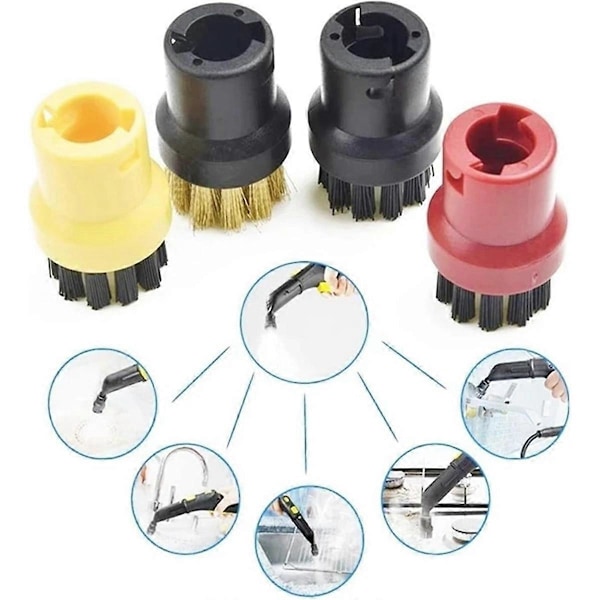 Til Karcher SC1 SC2 SC3 SC4 SC5 Damprenser Reservedel Dampmoppe Rund Børstehoved Hjemmerengøring (FMY) As Shown