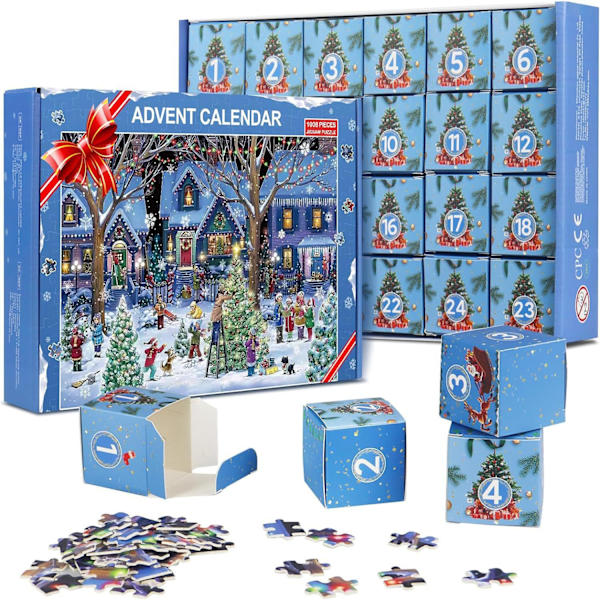 Adventskalender 2024 Julpussel för Vuxna Julnedräkningskalender Pussel Pussel, 24 Dagar av Jul Adventskalender Vi  (FMY) F