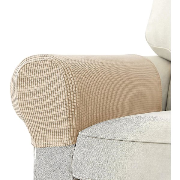 Fåtölj armstödsskydd stretch soffa armstödsskydd armstödsöverdrag för stolar (FMY) Beige