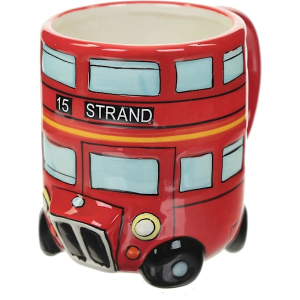 Puckator Lontoo Punainen Routemaster -bussi Keraaminen Muotoiltu Muki, Tee Kahvi Kuuma Juoma, Koristeellinen Lahjapakkaus, Korkeus 10cm Leveys 13.5cm Syvyys 8.5cm (FMY)