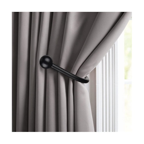 6 stk. Gardinholdere Kroge Væghængte Gardin Tieback Krog Dekorative Vindue Gardin Holdere D  (FMY) Black