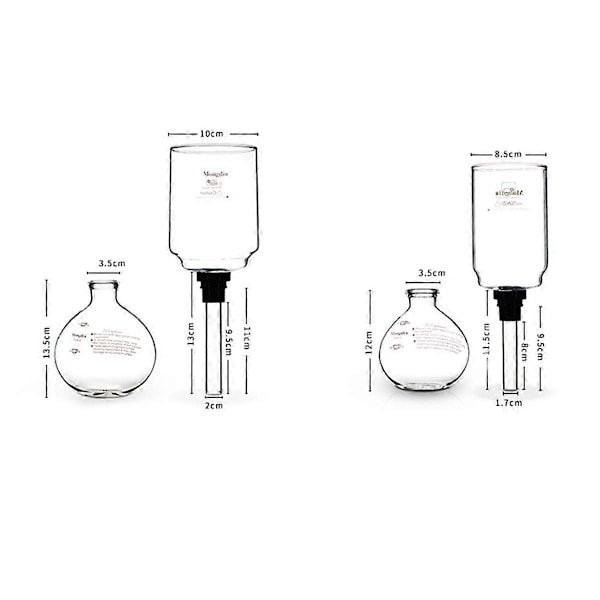 2X Kaffe Syfon Pot Tilbehør - 3/5 Kop Høj Kvalitet Glas Syfon Vakuum Pot Kaffe Maskine Dele (FMY) Transparent