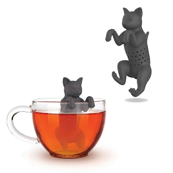 Teinfuser Katt Teinfuser Sil med Stekeskje Koselig Ball Kropp Silikon Teinfuser For Løse Blad Urtete 2stkD-  (FMY)