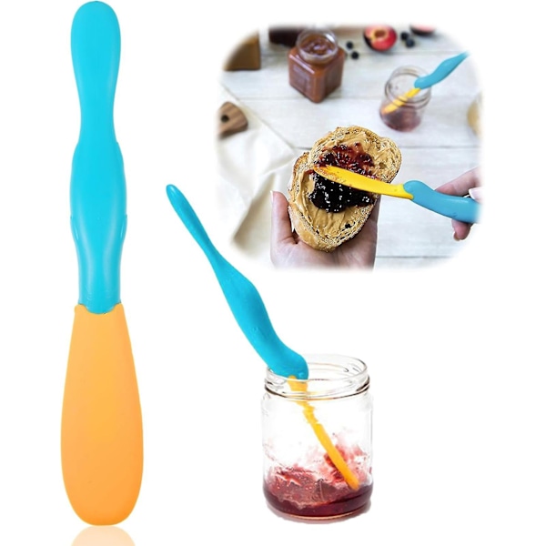 2pcs Splatypus Jar Spatula For Scooping And Scraping, Kitchen Gadgets Bread Cheese Spreader Brush  (FMY)