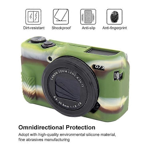 Silikon Skyddande Fodral för Canon EOS G7 X Mark II (FMY) Green