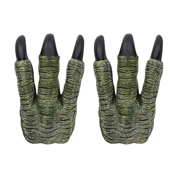 2 STK Dinosaur Klo Legetøj, Blød Latex Realistiske Velociraptor Kloer Cosplay (FMY) Green