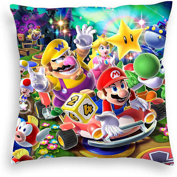 Super Mario Bros-tema kuddfodral prydnadskudde heminredning soffa säng barnrum dekoration (FMY) D