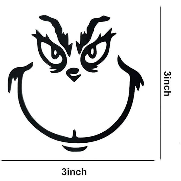 100 stk Grinch klistermærker til pynt Grinch ansigt klistermærker vinyl klistermærke (FMY) 1Pcs