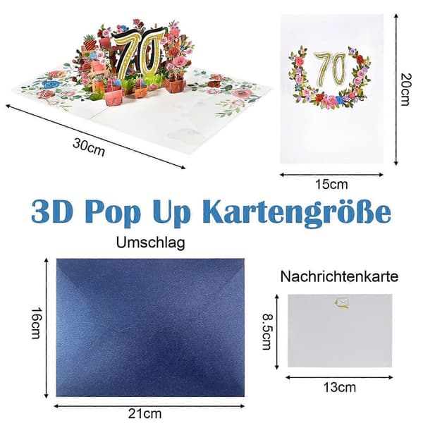 70 års 3D-bursdagskort (FMY)