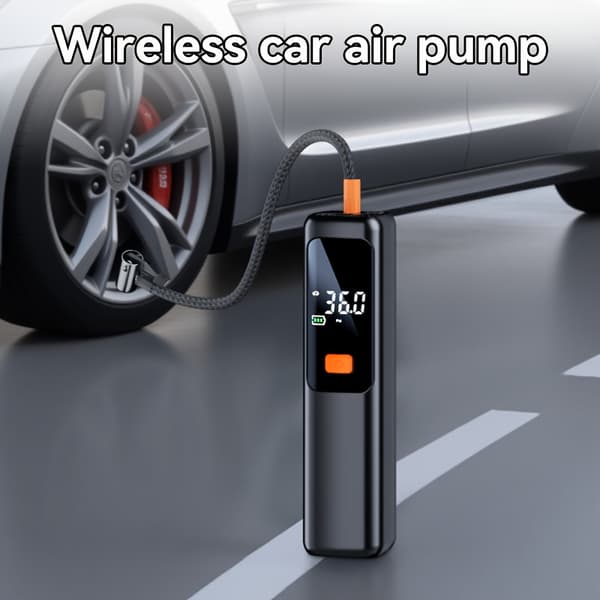 Bärbar trådlös däckpump för fordon, en kraftfull kompakt sladdlös luftkompressor, mini-bilpump med digital tryckmätare fo (FMY) Wireless Digital Display