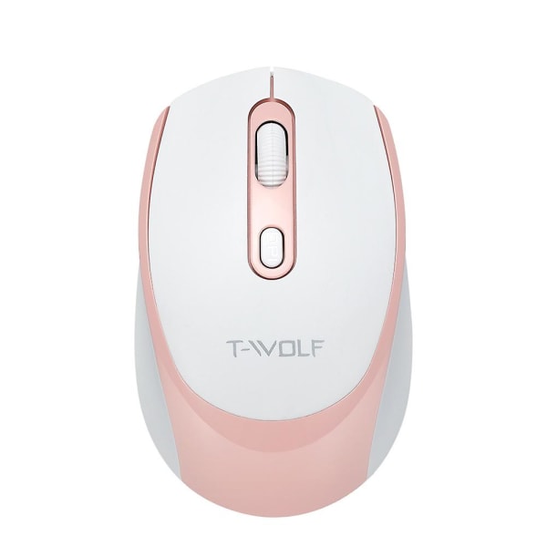 1 kpl langaton hiiri, 2,4 g kannettava ergonominen hiiri, langaton hiiri kannettavan tietokoneen Windowsille (vaaleanpunainen ja valkoinen)