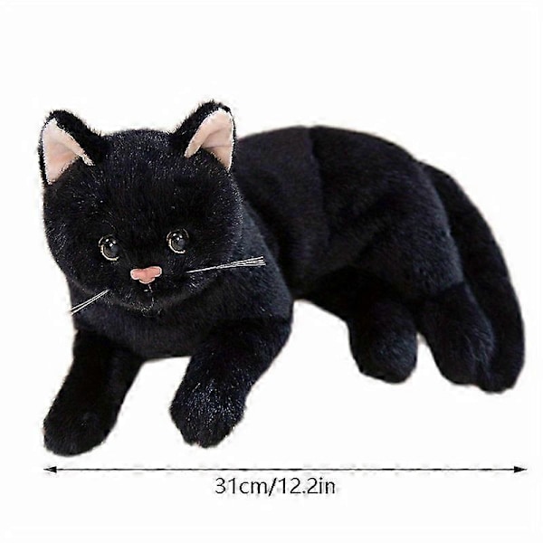 Uudet mallit 31cm/12.2in Halloween Musta Kissa Pehmolelu Elävä Pehmo Kissa Täytetty Eläin Leikki Pehmolelu Teini-ikäisen Tavara Kissakukko Nuken Kawaii Halloween Koriste (FMY)